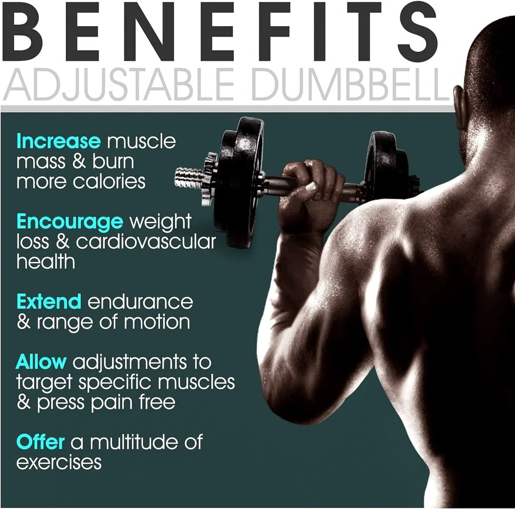 50 lbs Adjustable Cast Iron Dumbbell Set M801