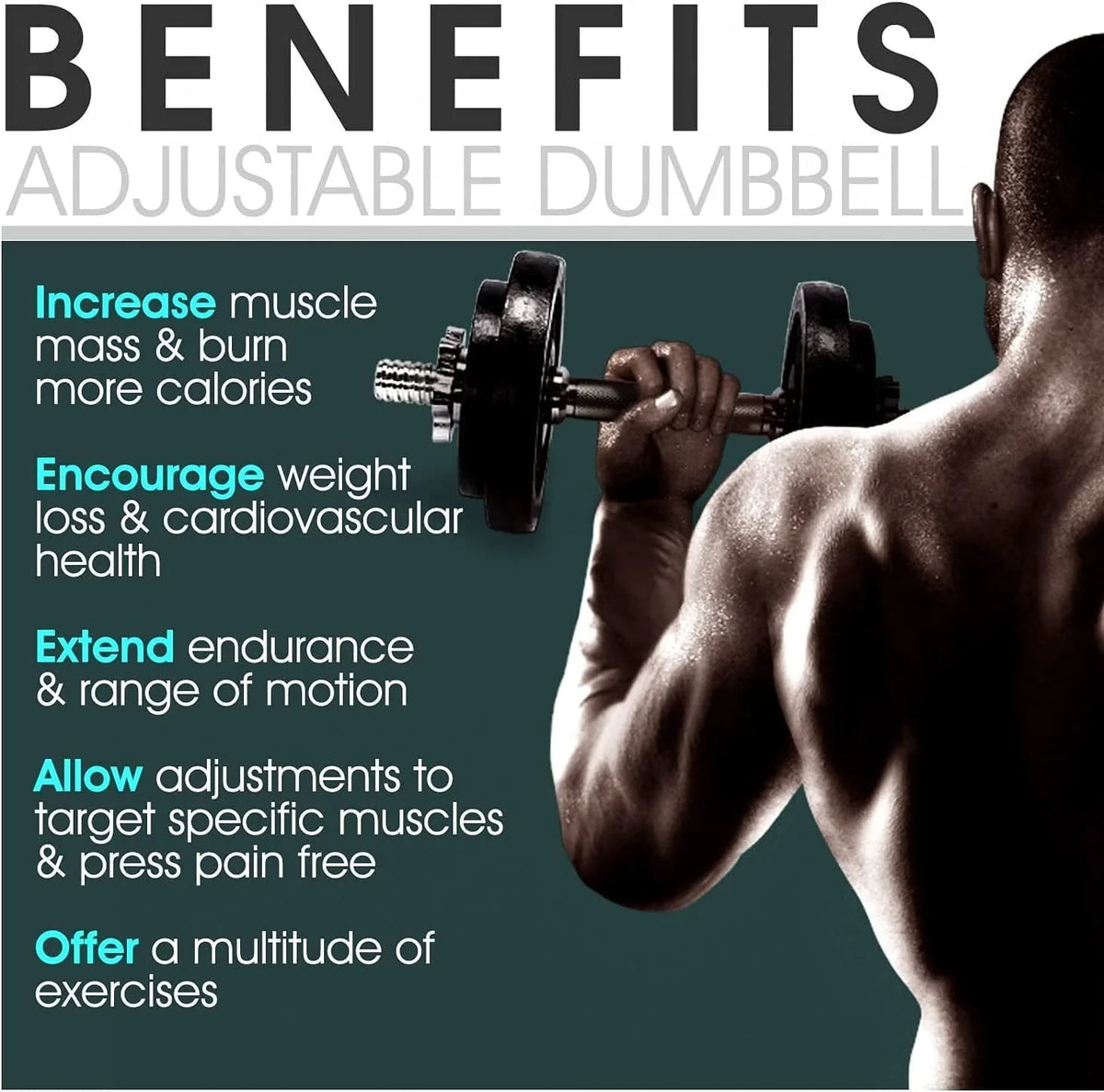 50 lbs Adjustable Cast Iron Dumbbell Set M801