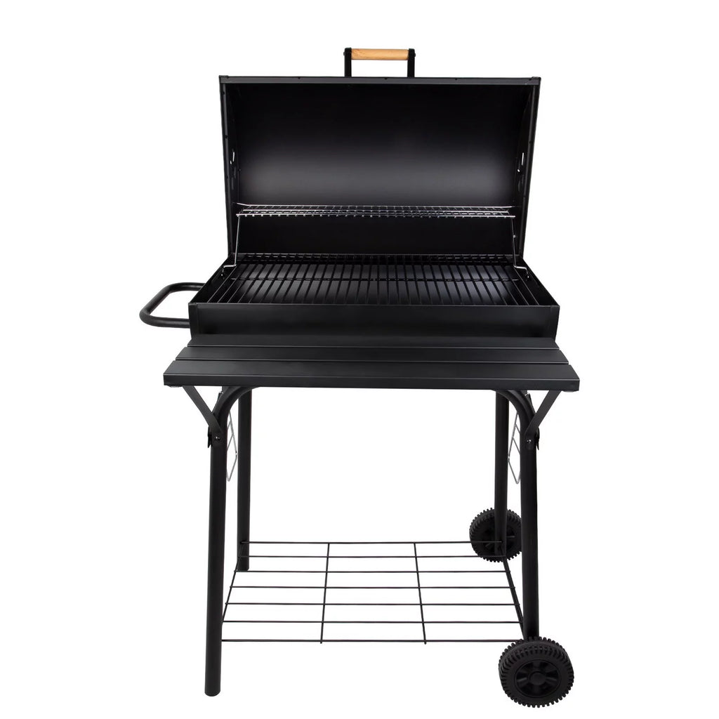 Portable Barrel Charcoal BBQ Grill with Front Shelf E806878