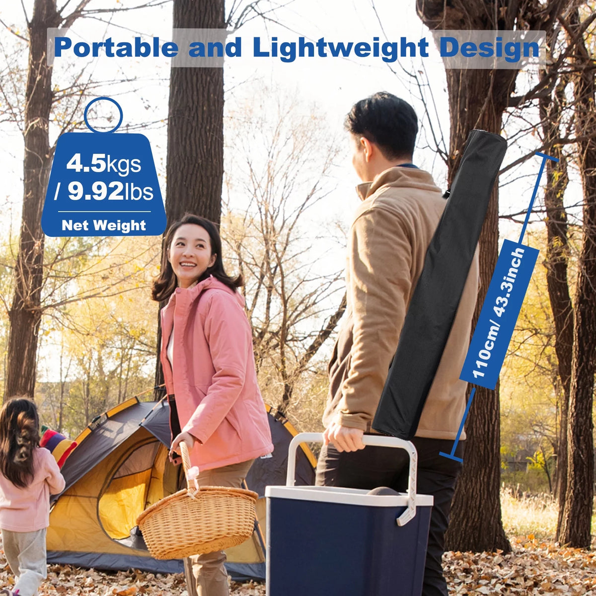 Portable Projector Screen with Stand, 80 Inch 16:9 Tripod Projection Screen P793983