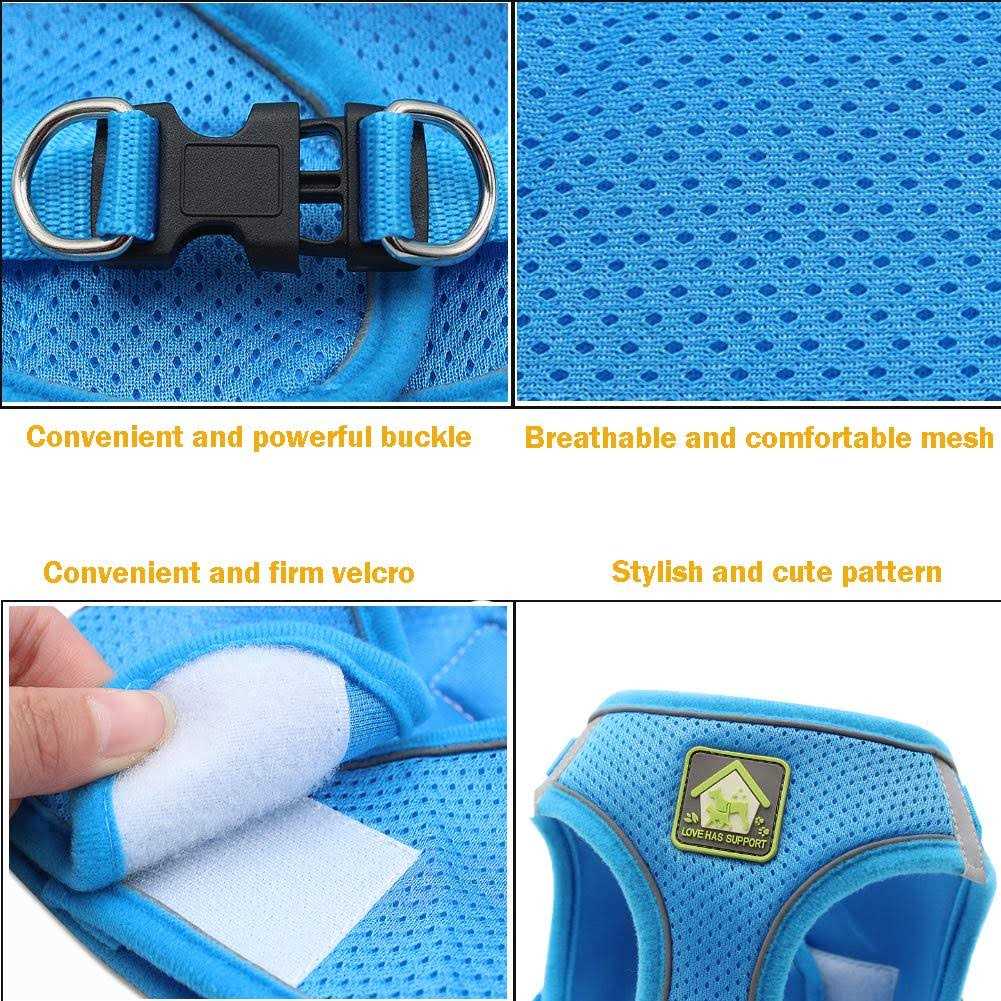 No-Pull Soft Mesh Reflective Adjustable Dog Harness and Leash Set M672345