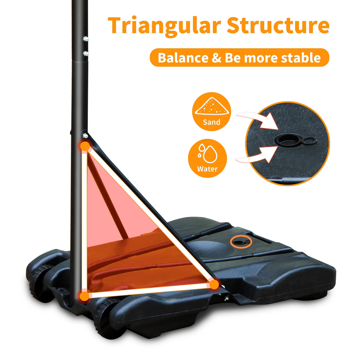 Portable Adjustable Basketball Hoop 5.8ft-7ft O134