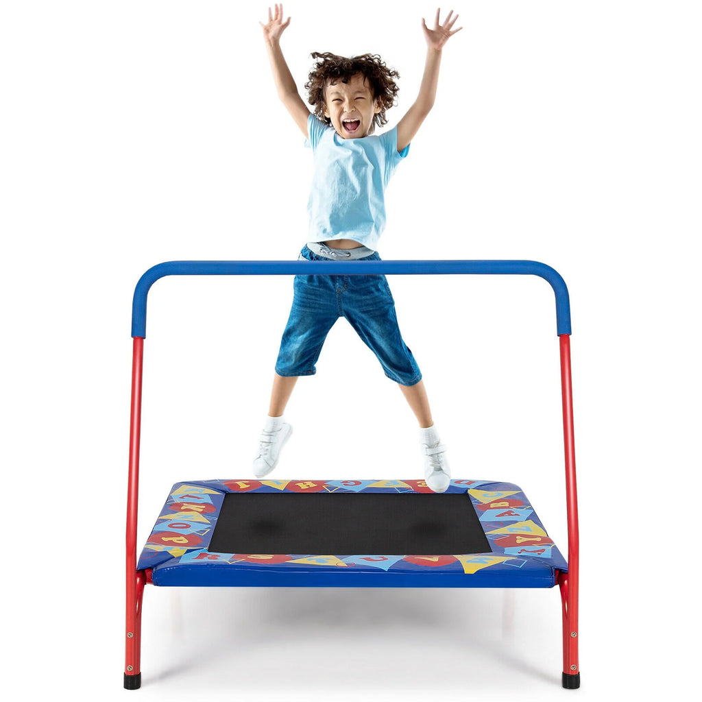 36'' Kids Square Trampoline with Foam Handrail C86932