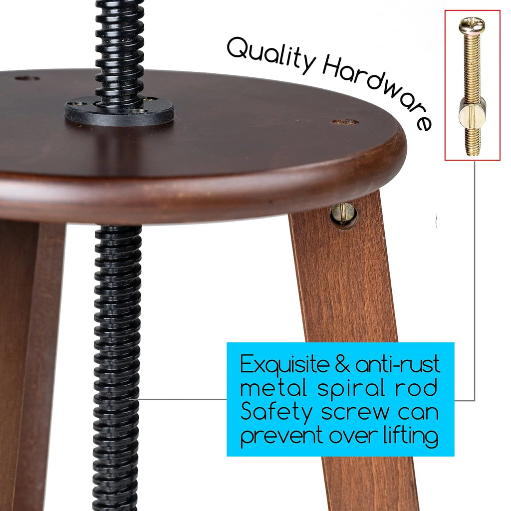 Adjustable Height Beechwood Wooden Drafting Stool J641