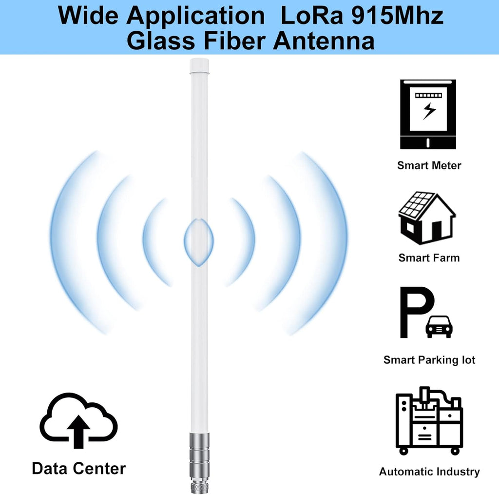 5.8 dBi Omni-Directional Fiberglass LoRa Antenna with 10ft Coaxial Cable S694