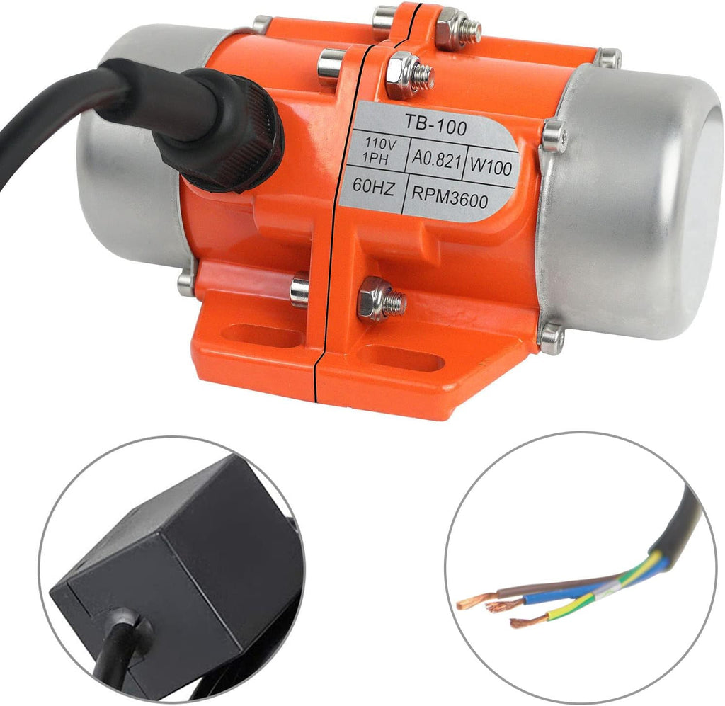 100W Single Phase Electric Vibrating Motor Aluminum Alloy Case AC 110V 3600rpm K40358