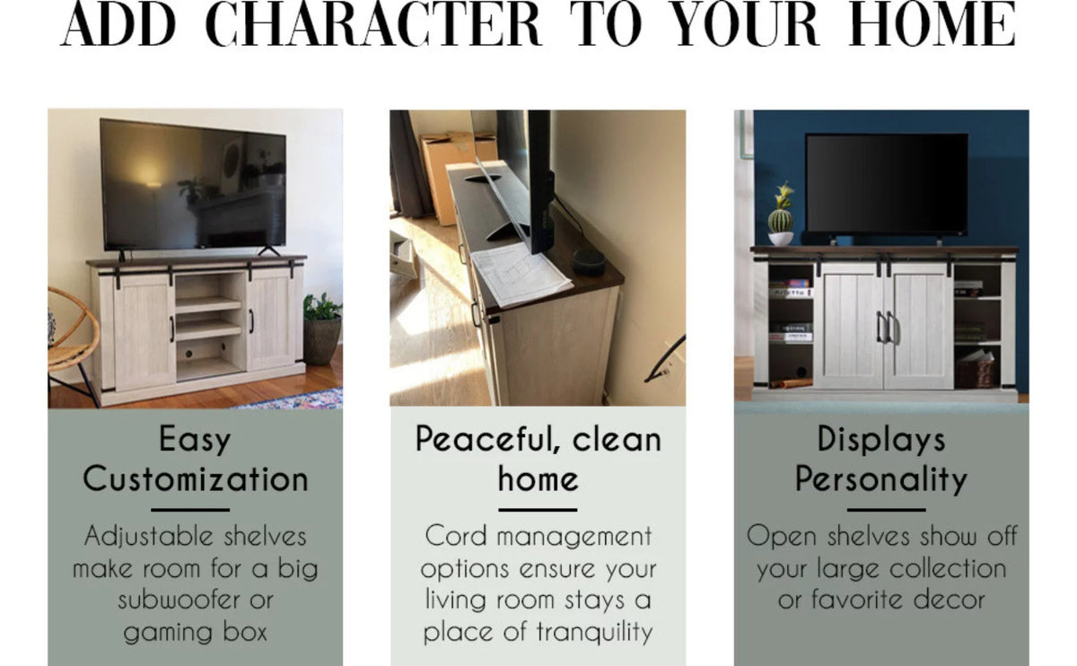 Farmhouse Barn Door TV Stand I898