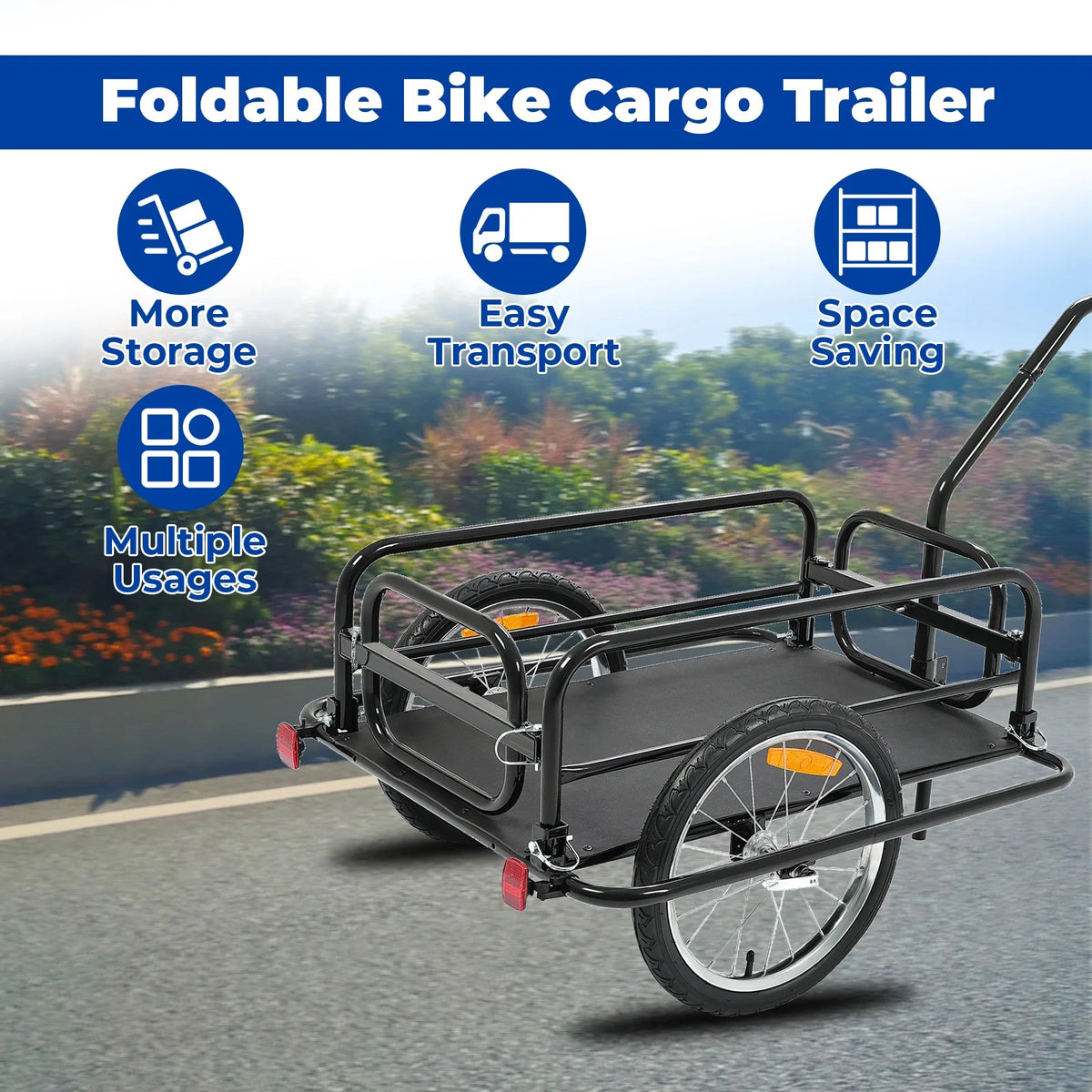 Foldable Bike Cargo Trailer with 16'' Wheels K719