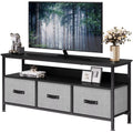 Grey Dresser TV Stand with Drawers and Shelves L25324
