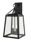 2-Light Black Outdoor Wall Lantern with Beveled Glass G31135