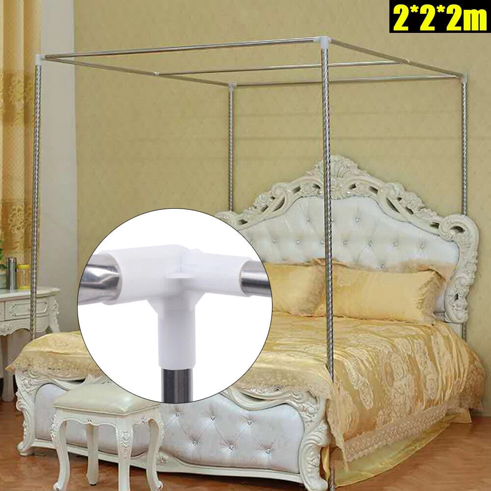 Detachable Silver Stainless Steel Bedding Canopy Frame E901