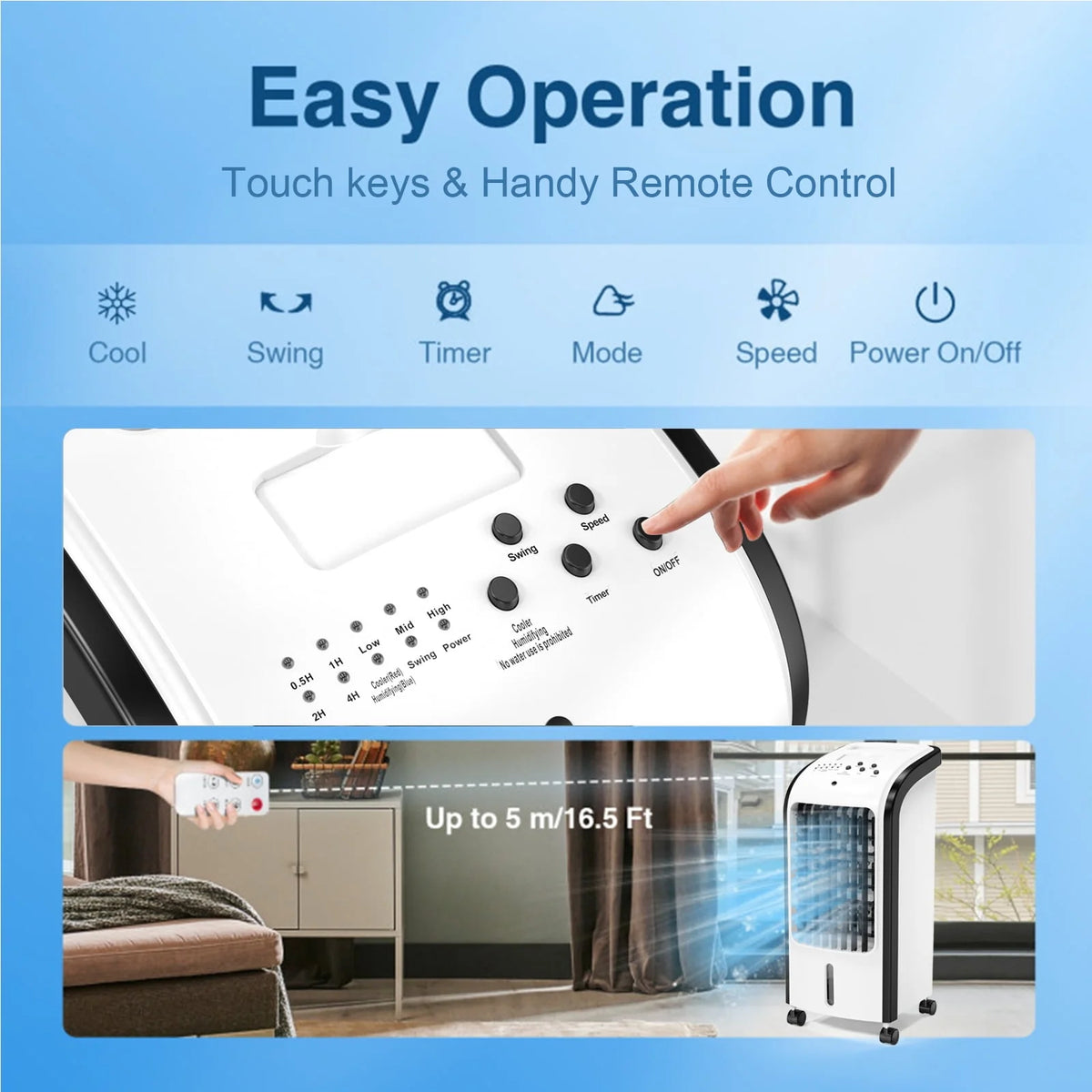 Portable Evaporative Air Cooler Fan with Remote Control S622698