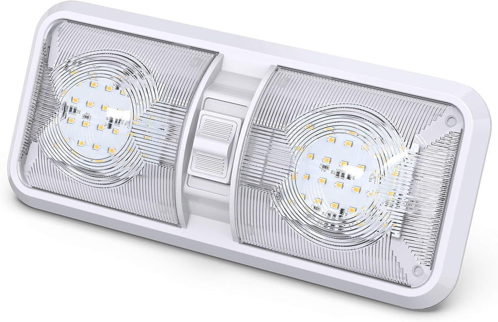 5 Pack LED Ceiling Double Dome Light Fixture with ON/OFF Switch 12V Natural White R8817