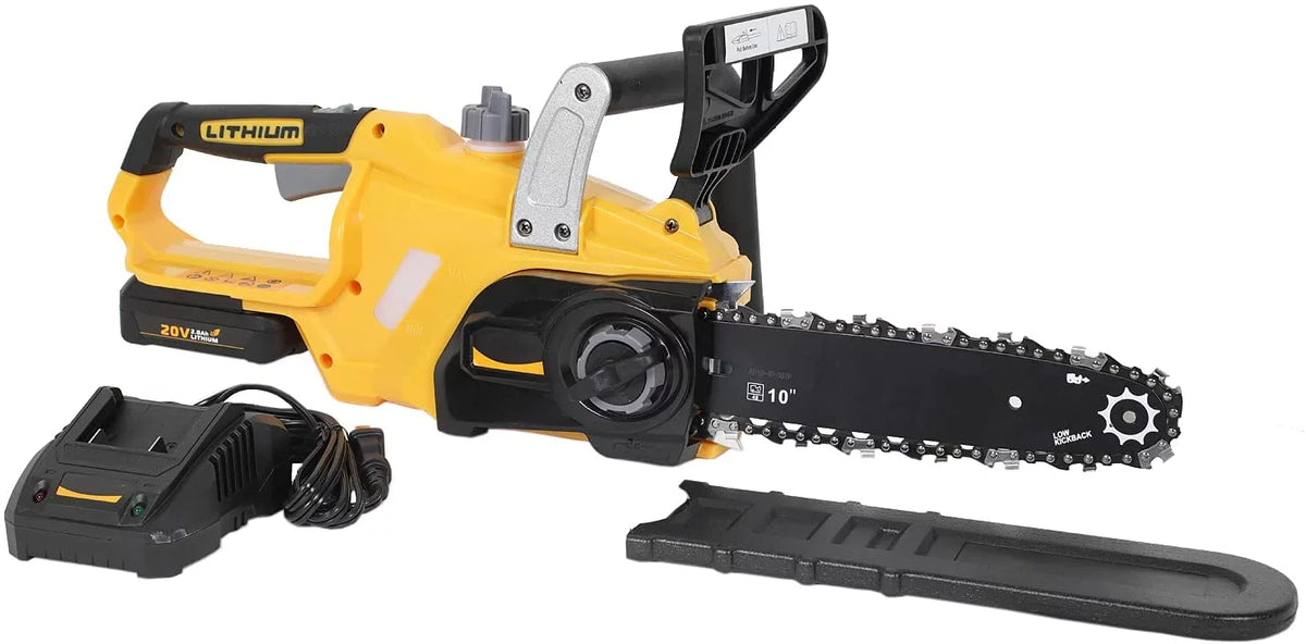 Cordless Chainsaw, 10-inch Brushless Chain Saw with 20V Rechargeable Batteries and Charger F847997