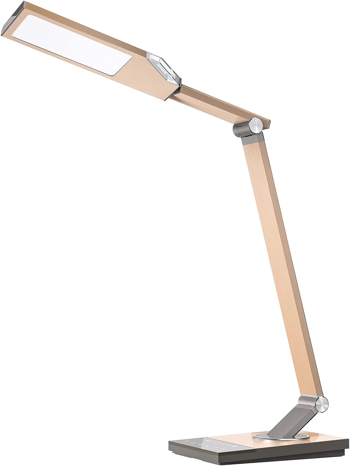 Metal LED Desk Lamp with USB Port, 5 Color Modes & 6 Brightness Levels, Grey G4442