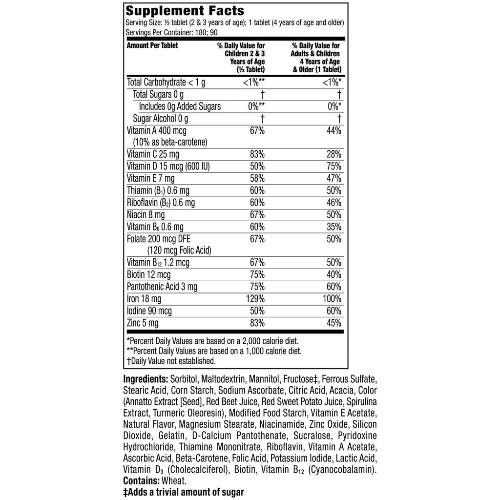 Chewable Kids Multivitamin with Iron 90 Ct T54928