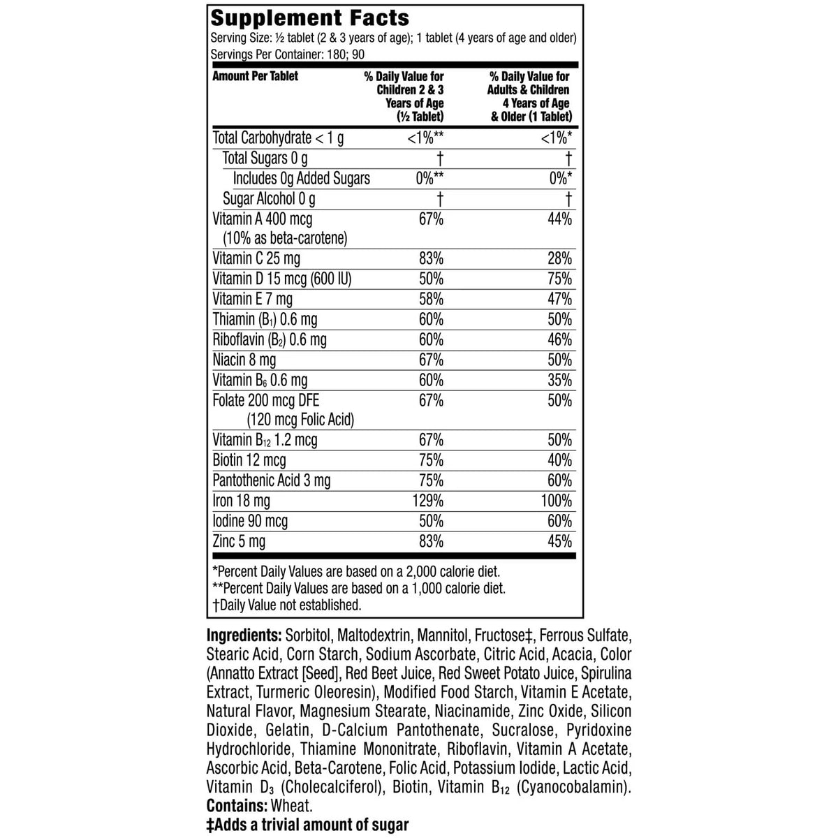 Chewable Kids Multivitamin with Iron 90 Ct T54928