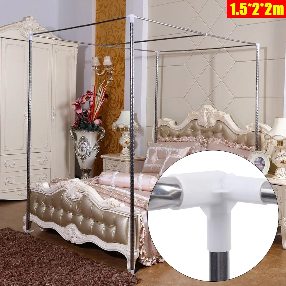 Detachable Silver Stainless Steel Bedding Canopy Frame E901