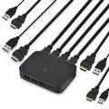 HDMI KVM Switch 4 Port with 4 HDMI Cables, 3 USB 2.0 Hub, 4K@30Hz N40464
