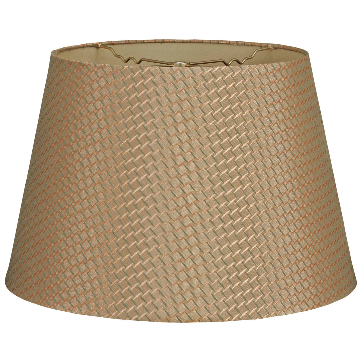 14x22 Tapered Shallow Drum Hardback Lamp Shade Green Gold A294