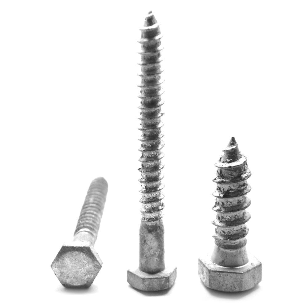 Hex Lag Screw Low Carbon Steel Hot Dip Galvanized Pk 100 S81591