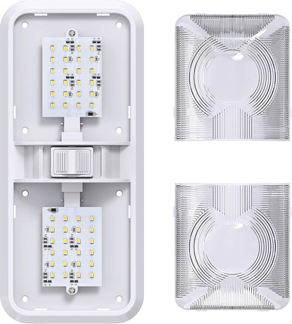 5 Pack LED Ceiling Double Dome Light Fixture with ON/OFF Switch 12V Natural White R8817