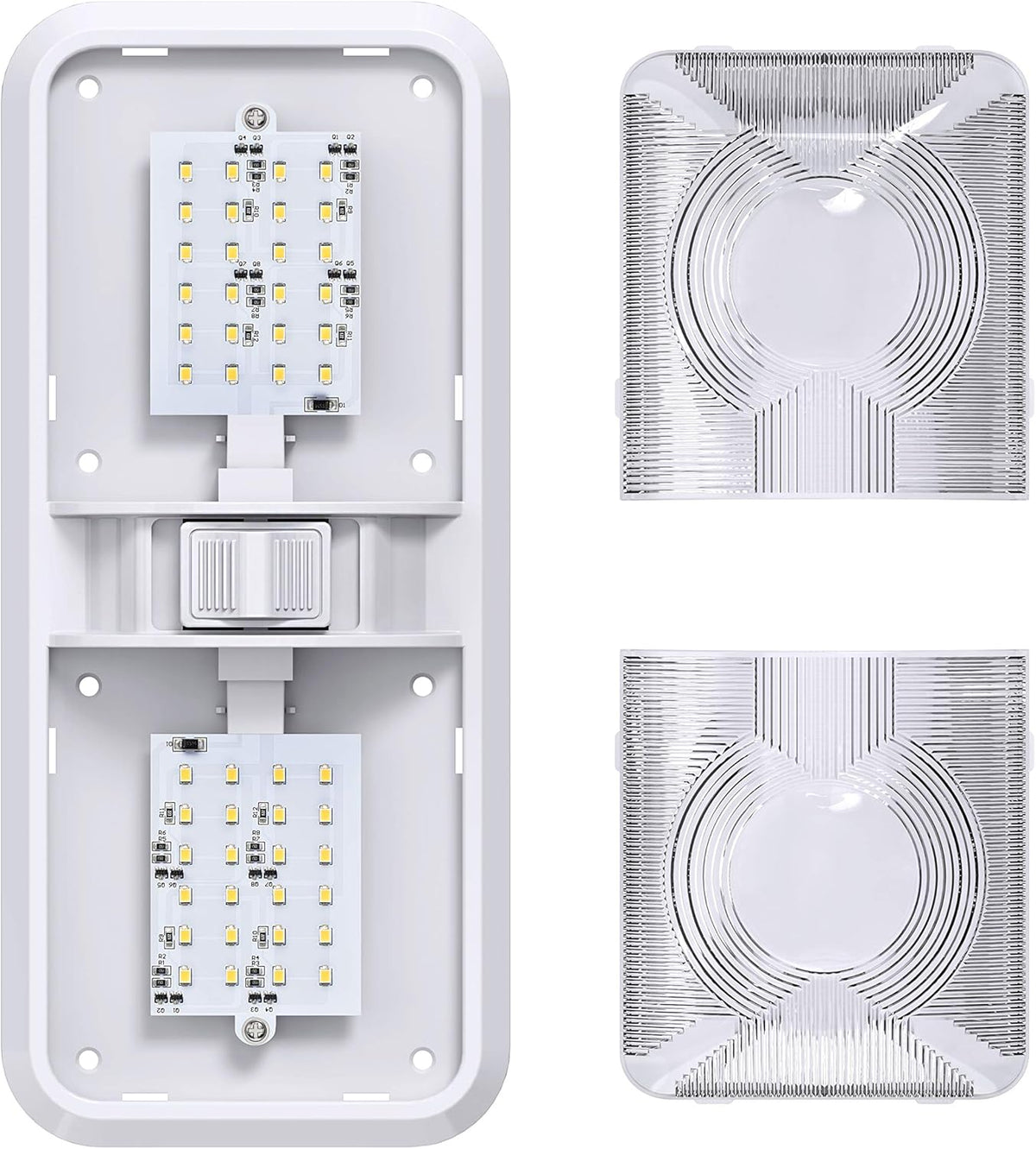 5 Pack LED Ceiling Double Dome Light Fixture with ON/OFF Switch 12V Natural White R8817