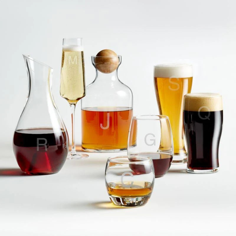 Monogrammed Whiskey Glasses Set of 4 P886