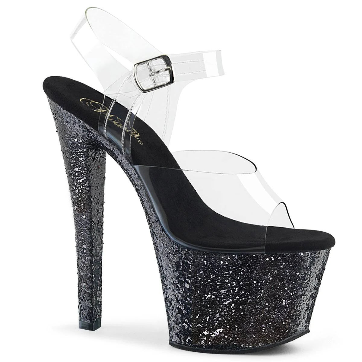 Clear Lavender Glitter Sandals L16645