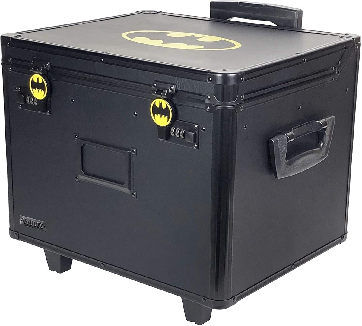 Locking Mobile Rolling File Storage Chest, Letter/Legal Wheelie Case, Black/White Stripes F4717