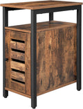 Rustic Brown Side Table with Open Shelf A102