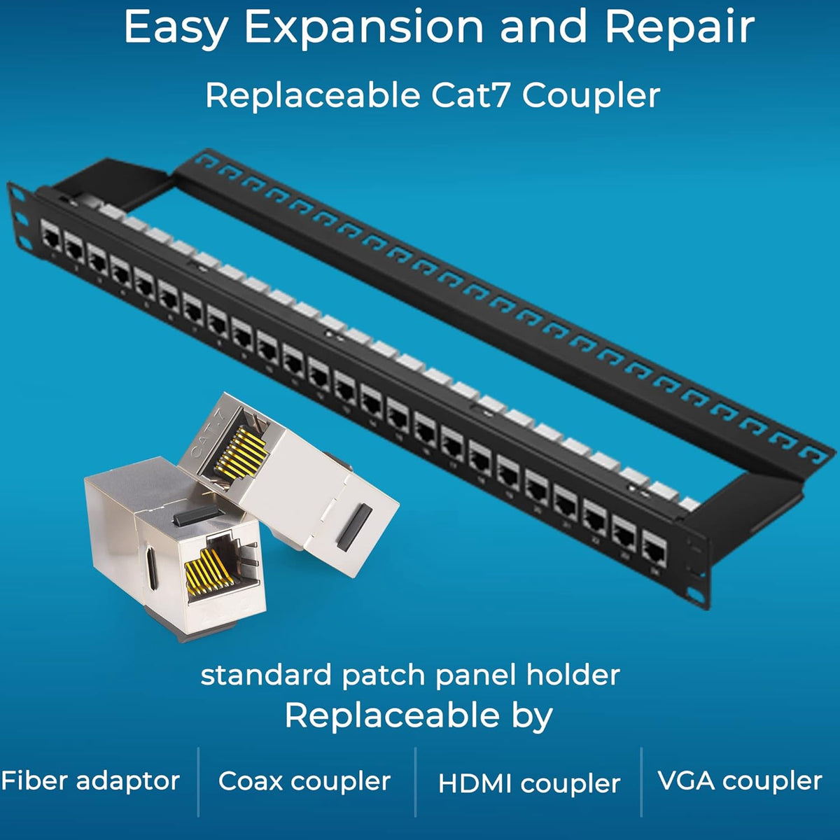 24 Port Cat7 Shielded 1U Network Patch Panel M7732