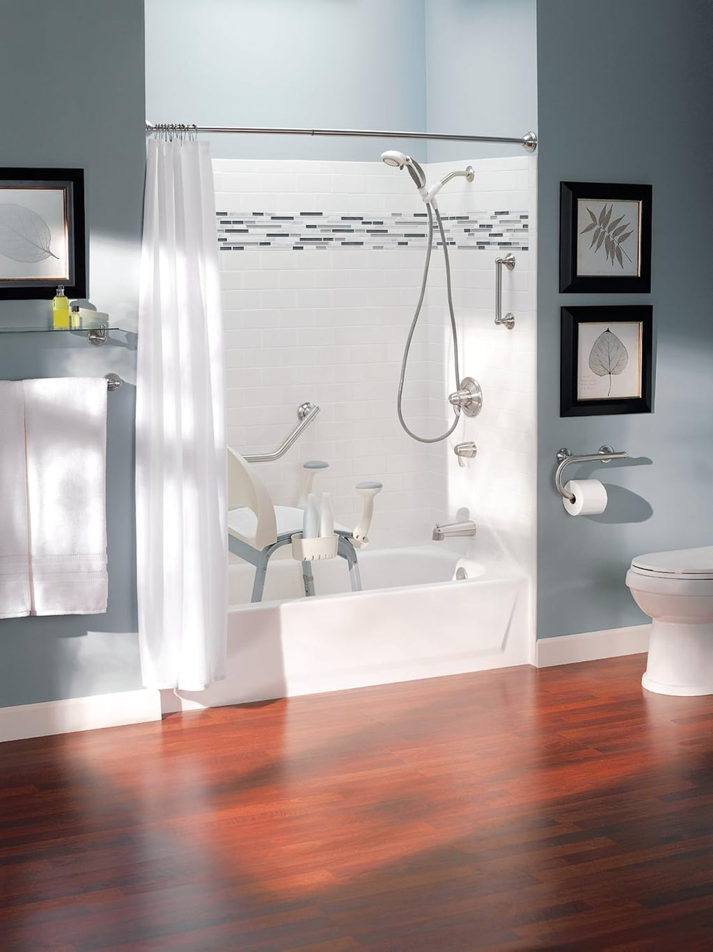 Adjustable Bath Safety Shower Chair with Back and Arm Rests I1066