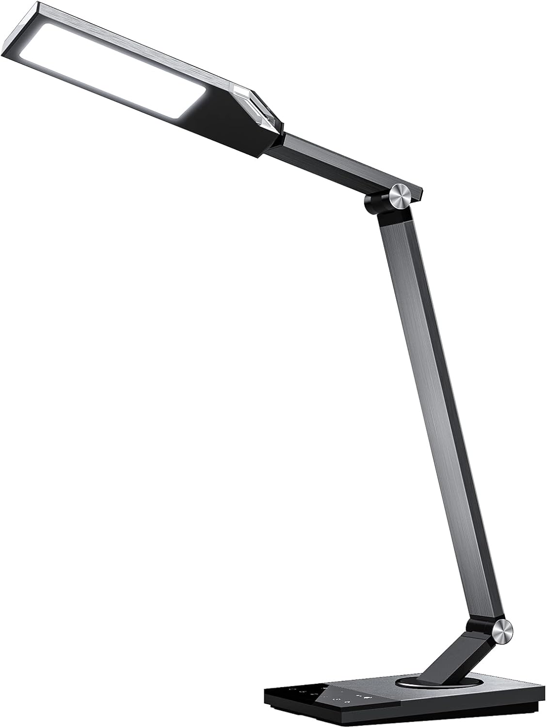 Metal LED Desk Lamp with USB Port, 5 Color Modes & 6 Brightness Levels, Grey G4442