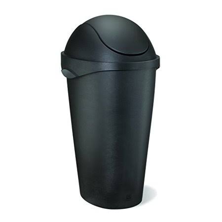 Black 12-Gallon Swing-Top Waste Can Q600