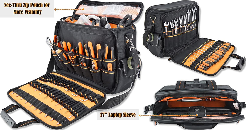 Electrician Tool Bag with 88 Pockets K84387