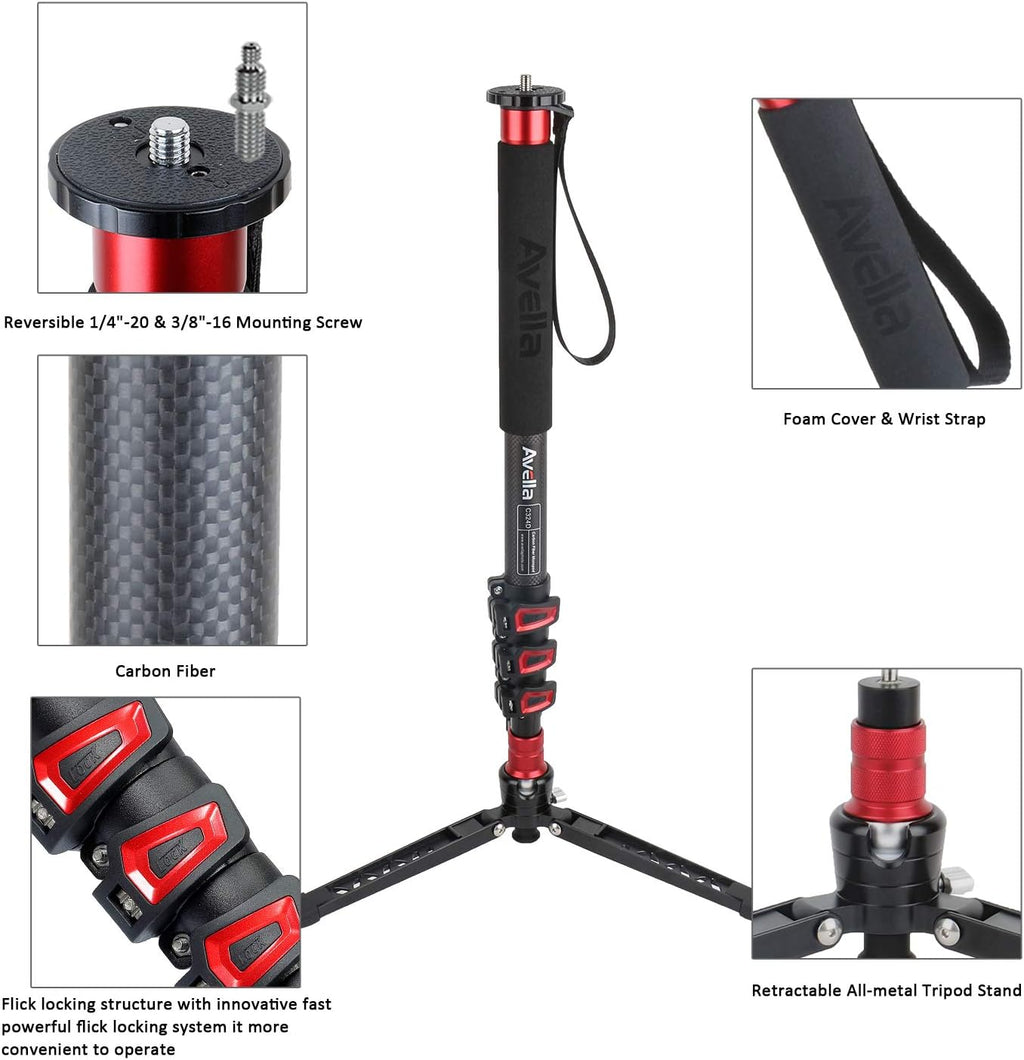 Carbon Fiber 67 Inch Camera Monopod F116926