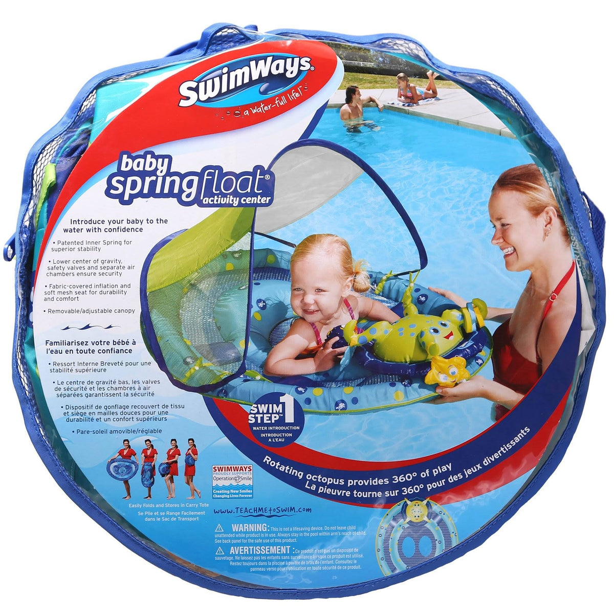 Baby Spring Float Pool Raft with Sun Canopy 2 Pack H136