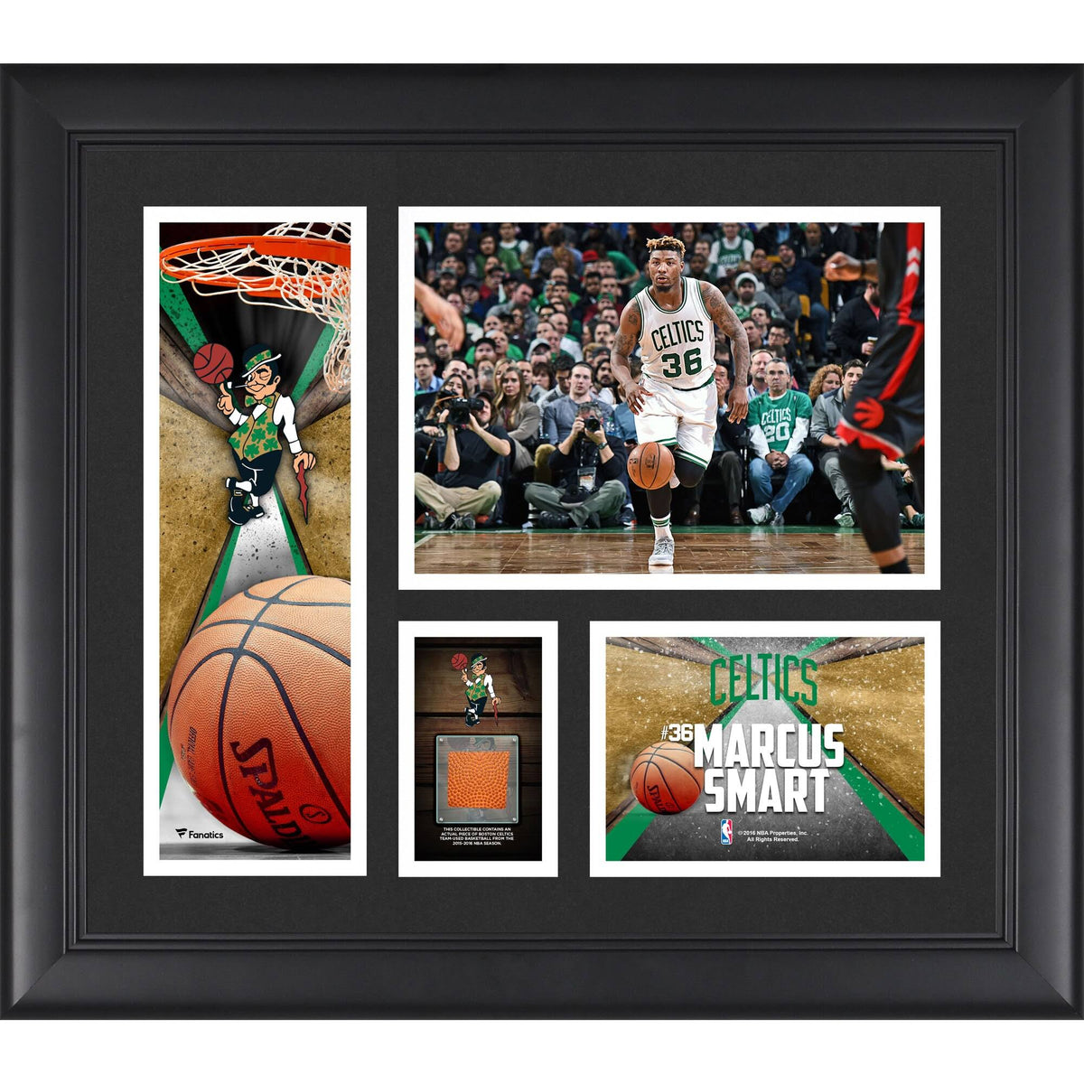 Framed Collage with Team-Used Basketball J334522