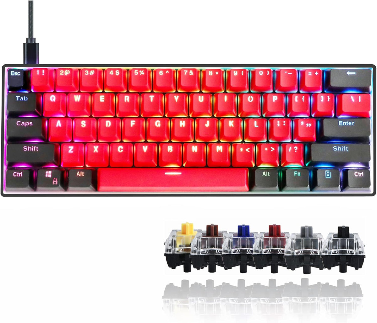 60% Hot Swappable RGB Backlit Gaming Keyboard E69602