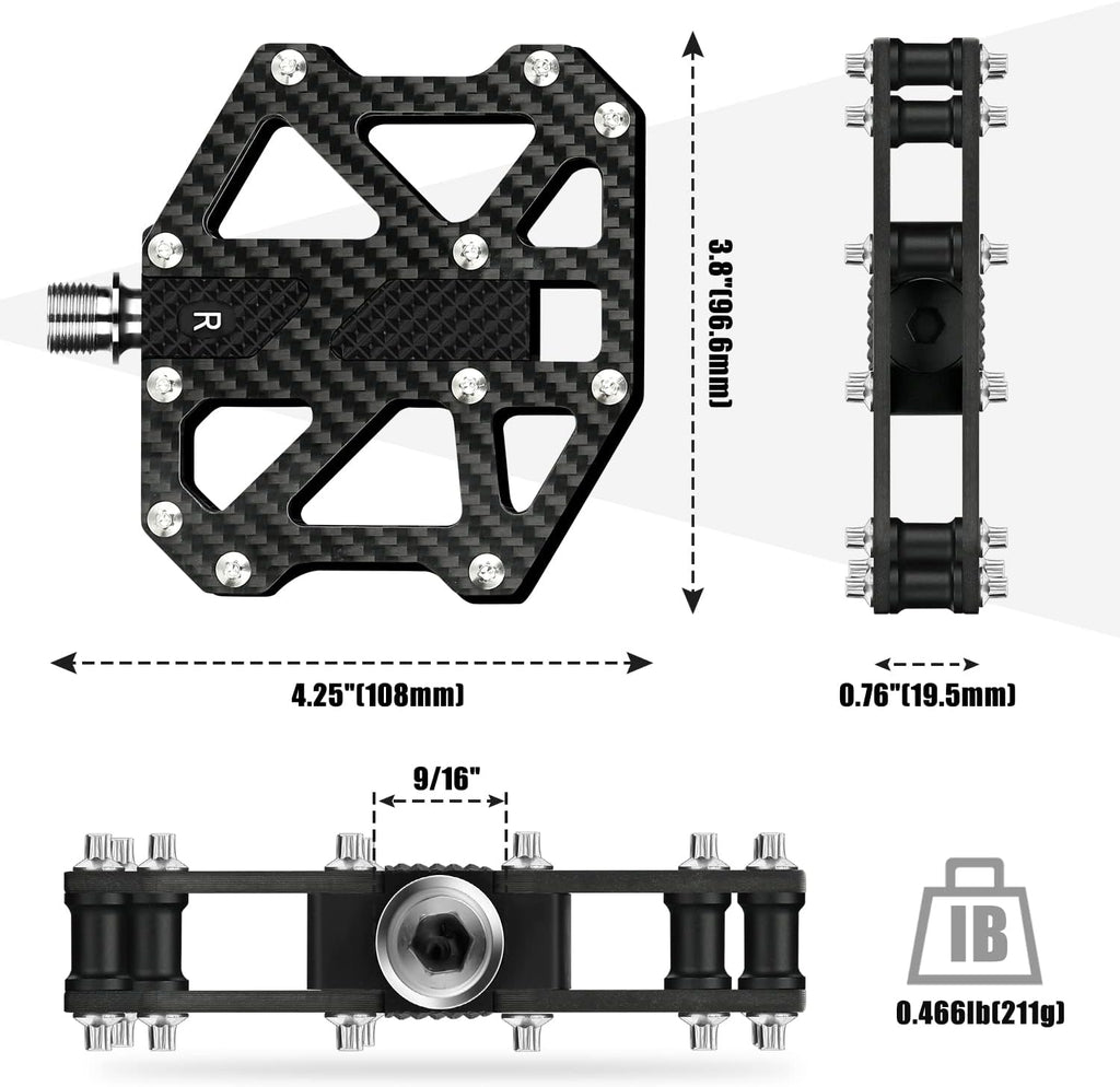 Carbon Fiber 3 Sealed Bearing Mountain Bike Pedals O6792
