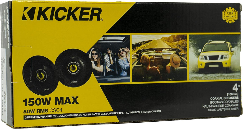 4 Inch Car Audio Speaker with Woofers, Yellow (2 Pack) V790416