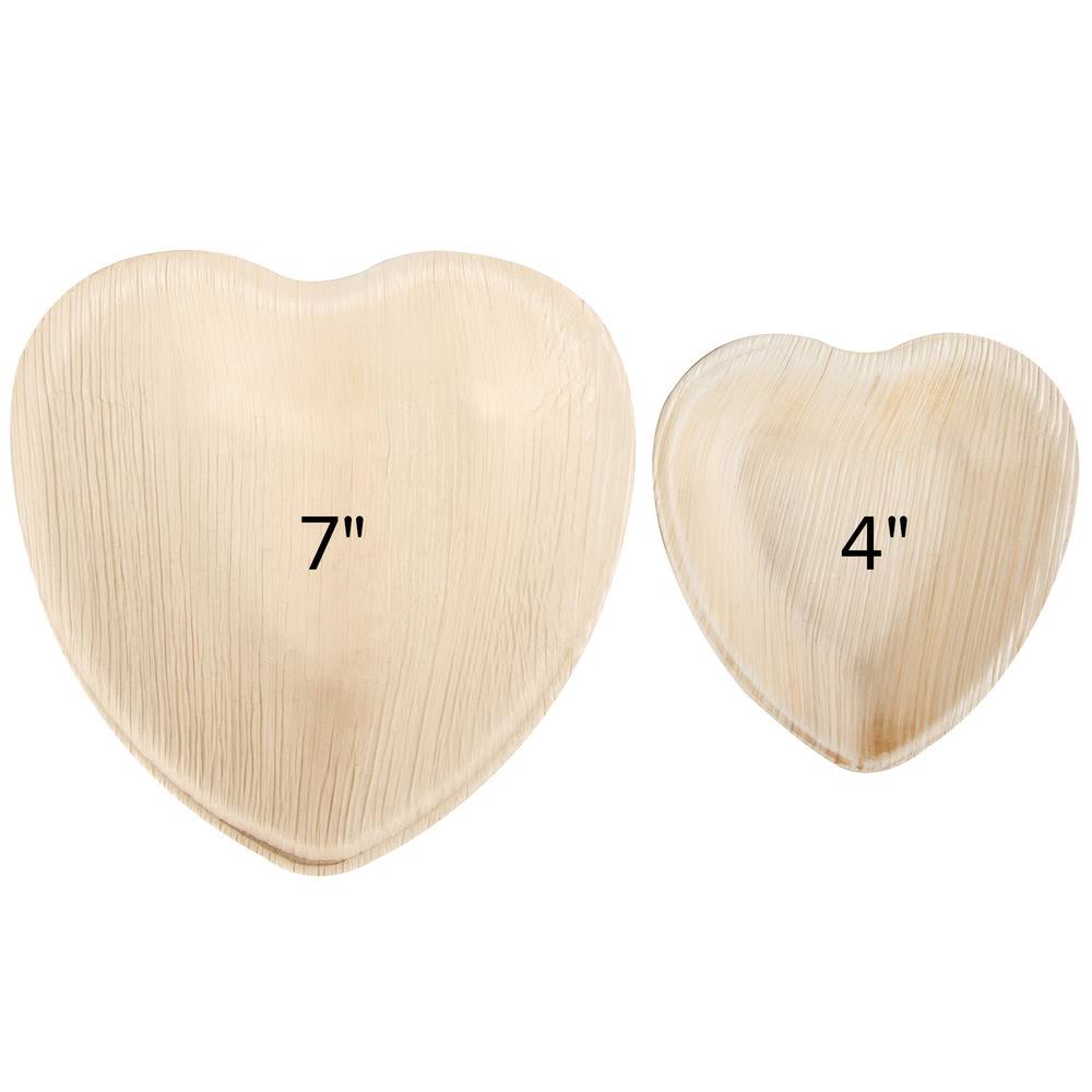 Heart Palm Leaf Plate 200-ct Case P553891