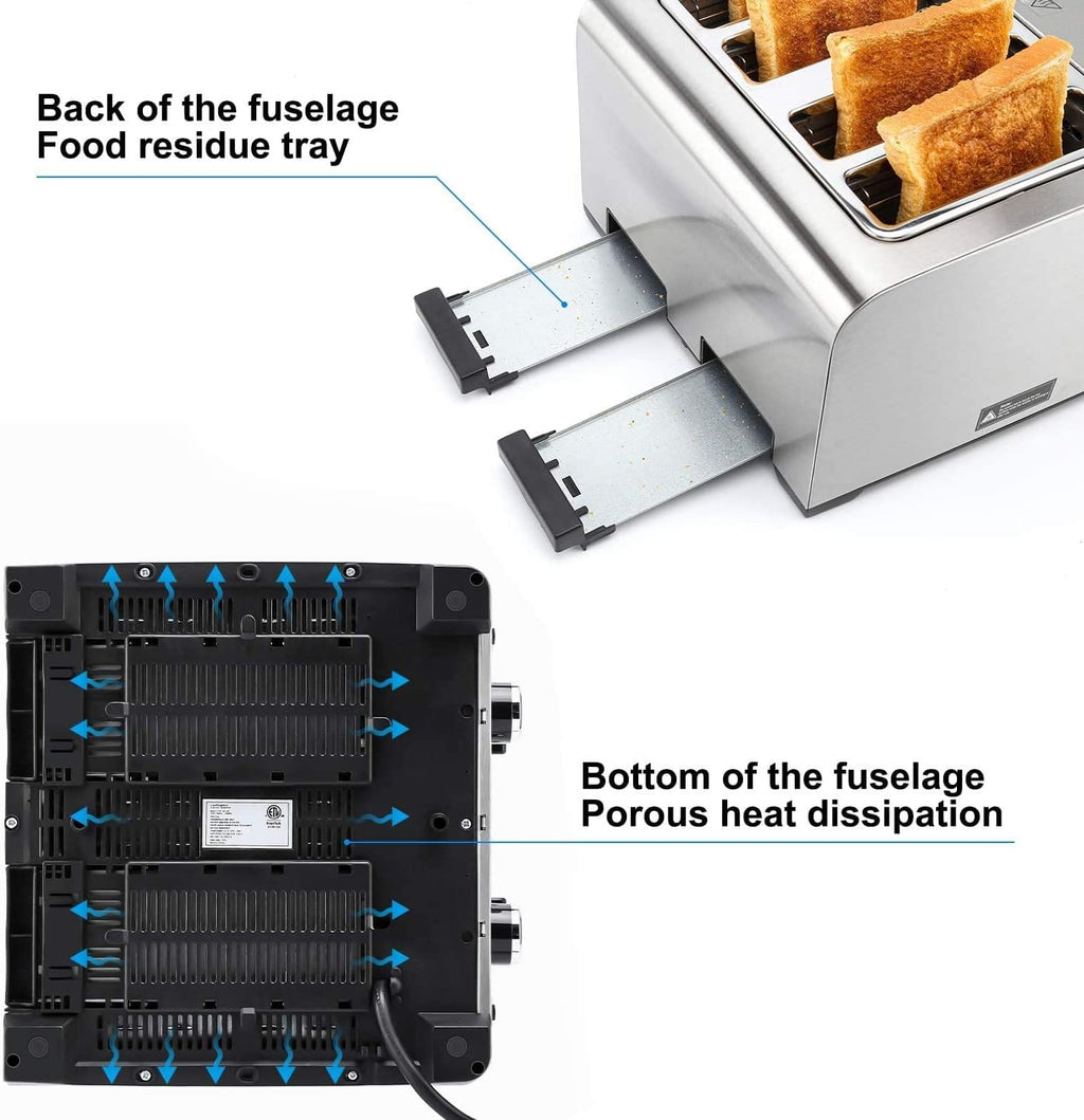 4 Slice Stainless Steel Toaster K206