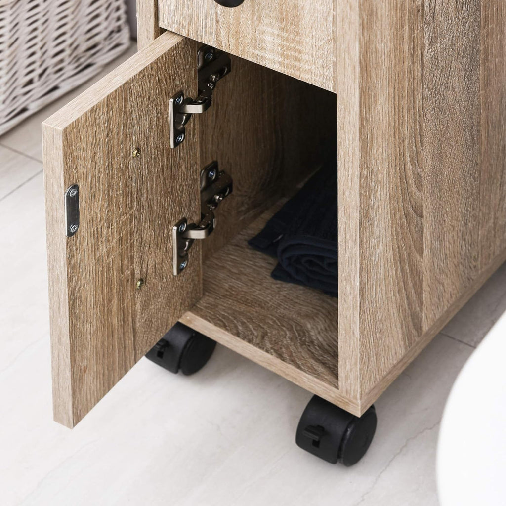 Freestanding Bathroom Cabinet with 4 Rolling Wheels K87452