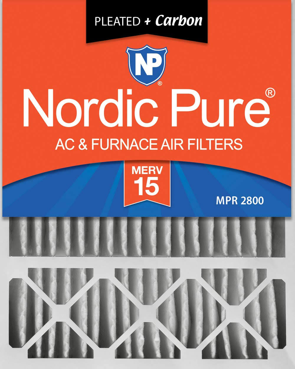20x25x5 MERV 15 Pleated Carbon Air Filter 1 Pack S99351