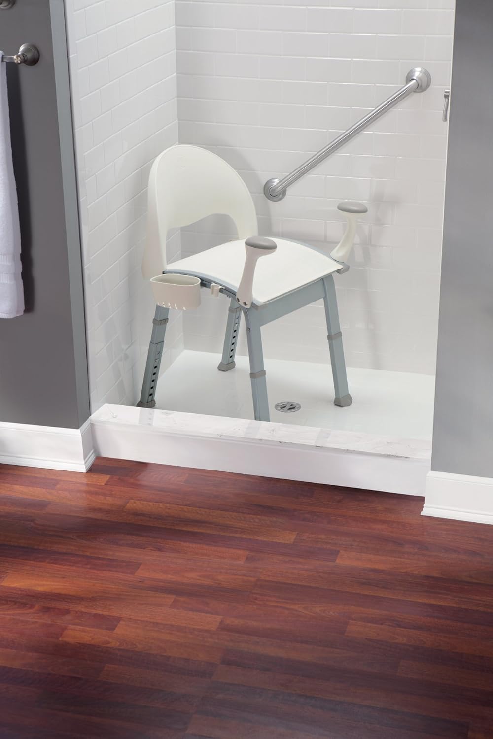 Adjustable Bath Safety Shower Chair with Back and Arm Rests I1066