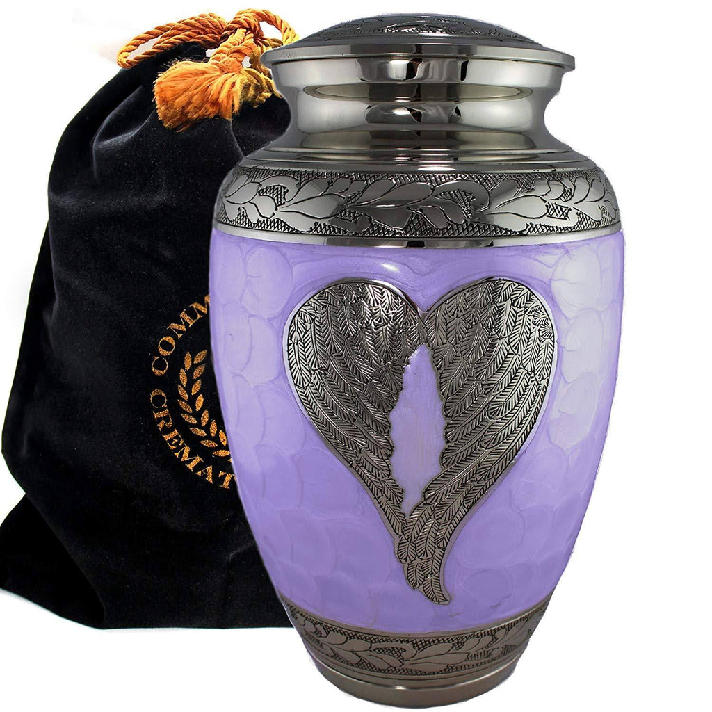 Lilac/Silver Angel Wings Cremation Urns P76242