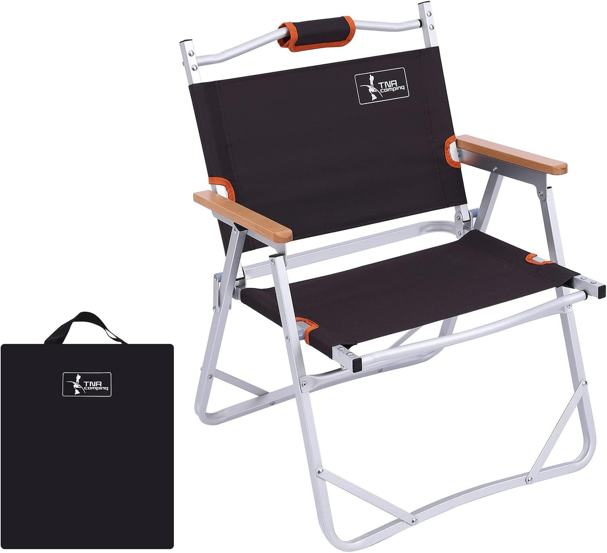 Camping Beach Chair, Heavy Duty Triangular Frame, Easy Folding with Portable Bag and Back Pocket, Dark Brown D716