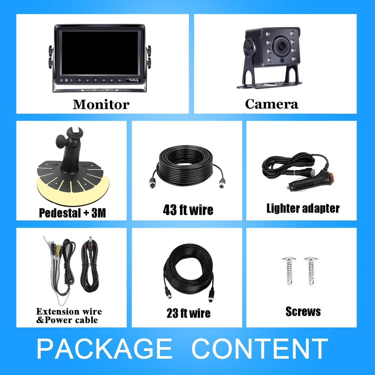 HD 1080P 7 Inch Monitor Backup Camera Kit B614346